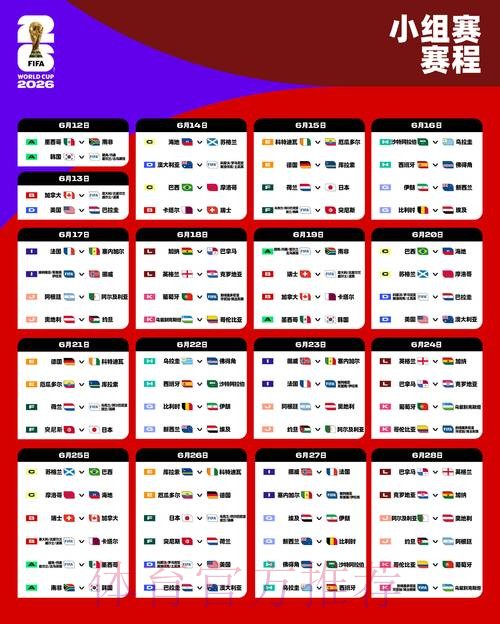 2026世界杯每日赛程高清